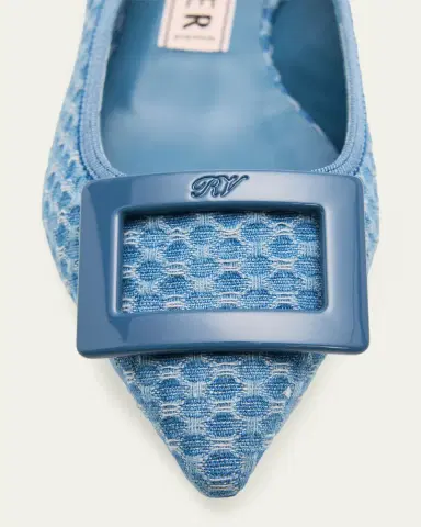 Roger Vivier Gommettine Denim Slingback Flats | Thumbnail 3 Roger Vivier Gommettine Denim Slingback Flats | Thumbnail 3