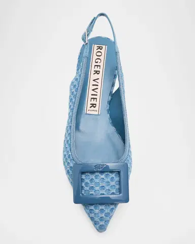 Roger Vivier Gommettine Denim Slingback Flats | Thumbnail 6 Roger Vivier Gommettine Denim Slingback Flats | Thumbnail 6