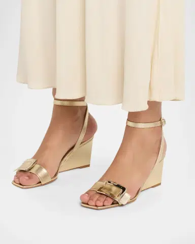 Roger Vivier 60mm Belle Vivier Metallic Leather Wedge Sandals | Thumbnail 6 Roger Vivier 60mm Belle Vivier Metallic Leather Wedge Sandals | Thumbnail 6