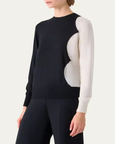 Akris Cloud Cashmere-Silk Crewneck Sweater | Thumbnail 4