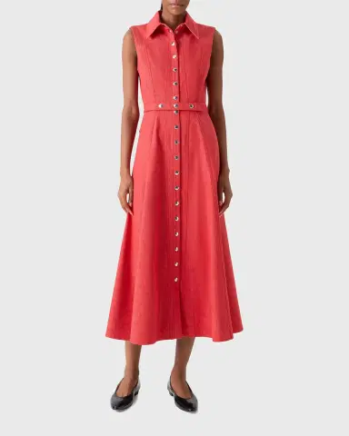 Akris Sleeveless Belted Denim Midi Shirtdress | Thumbnail 6 Akris Sleeveless Belted Denim Midi Shirtdress | Thumbnail 6