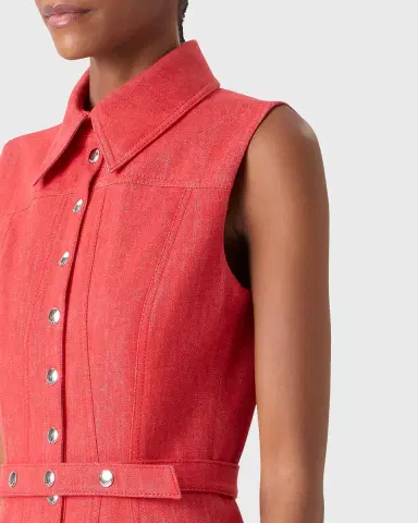 Akris Sleeveless Belted Denim Midi Shirtdress | Thumbnail 9 Akris Sleeveless Belted Denim Midi Shirtdress | Thumbnail 9
