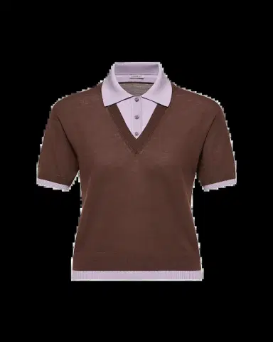 Moncler Short-Sleeve Layered Polo Sweater | Thumbnail 2