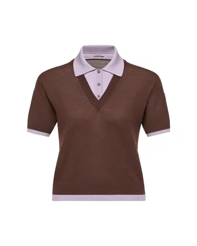 Moncler Short-Sleeve Layered Polo Sweater | Thumbnail 1