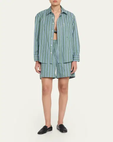 HOMMEGIRLS Striped Oxford Button-Down Shirt | Thumbnail 2 HOMMEGIRLS Striped Oxford Button-Down Shirt | Thumbnail 2