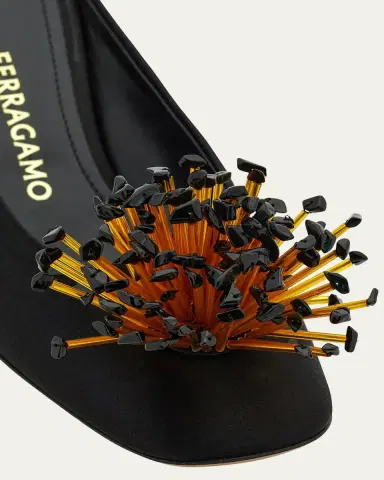 Ferragamo 55mm Safi Beaded Satin Mules | Thumbnail 3 Ferragamo 55mm Safi Beaded Satin Mules | Thumbnail 3