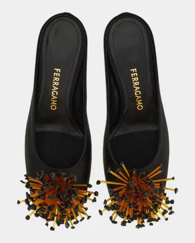 Ferragamo 55mm Safi Beaded Satin Mules | Thumbnail 6 Ferragamo 55mm Safi Beaded Satin Mules | Thumbnail 6