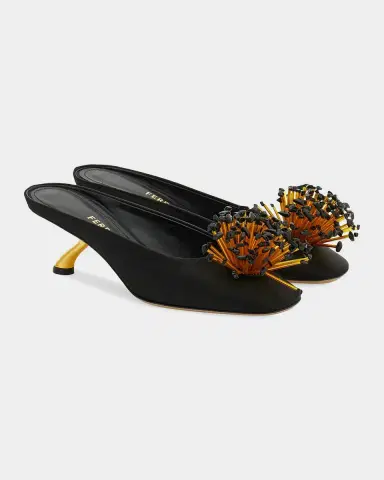 Ferragamo 55mm Safi Beaded Satin Mules | Thumbnail 7 Ferragamo 55mm Safi Beaded Satin Mules | Thumbnail 7