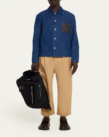Loewe Men's Flex Roll-Top Canvas & Suede Backpack | Thumbnail 5