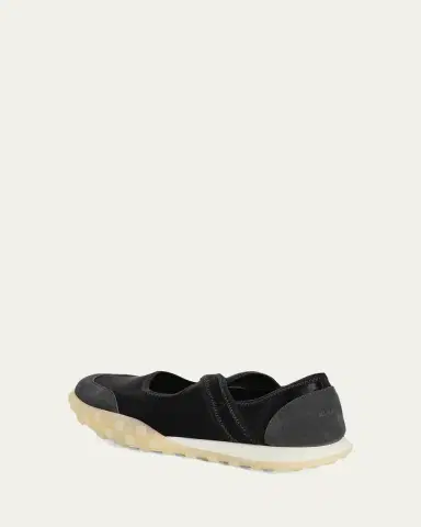 Jil Sander Moon Satin and Suede Sneaker Ballerina Flats | Thumbnail 2