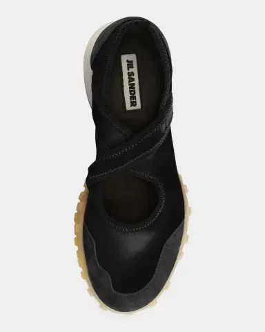 Jil Sander Moon Satin and Suede Sneaker Ballerina Flats | Thumbnail 3