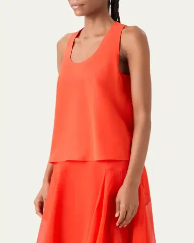 Akris Silk Scoop-Neck Tank Top | Thumbnail 4