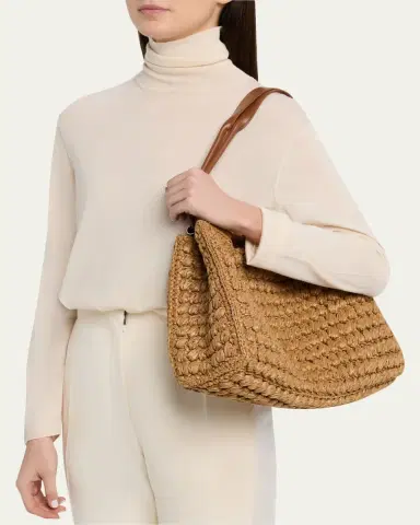 Giorgio Armani Medium Raffia Shopping Tote Bag | Thumbnail 2 Giorgio Armani Medium Raffia Shopping Tote Bag | Thumbnail 2