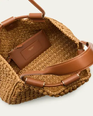 Giorgio Armani Medium Raffia Shopping Tote Bag | Thumbnail 4 Giorgio Armani Medium Raffia Shopping Tote Bag | Thumbnail 4