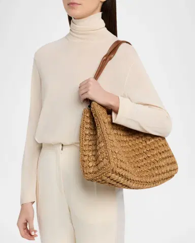Giorgio Armani Medium Raffia Shopping Tote Bag | Thumbnail 6 Giorgio Armani Medium Raffia Shopping Tote Bag | Thumbnail 6