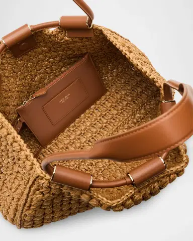 Giorgio Armani Medium Raffia Shopping Tote Bag | Thumbnail 8 Giorgio Armani Medium Raffia Shopping Tote Bag | Thumbnail 8