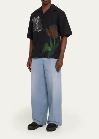 Marni Men's Faded Denim Wide-Leg Pants | Thumbnail 6 Marni Men's Faded Denim Wide-Leg Pants | Thumbnail 6