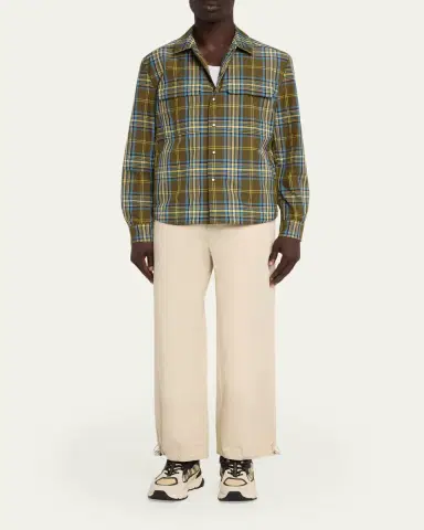 Moncler Men's Monogram Checked Nylon Shirt Jacket | Thumbnail 2