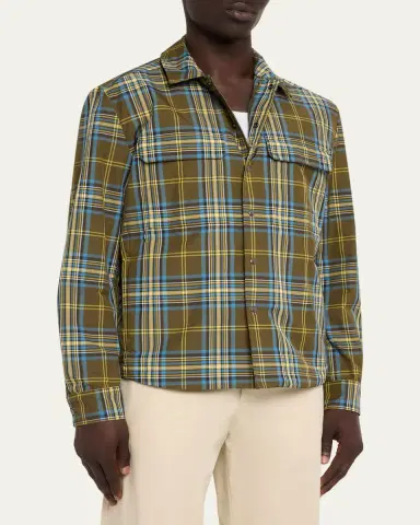 Moncler Men's Monogram Checked Nylon Shirt Jacket | Thumbnail 4