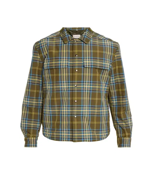 Men's Monogram Checked Nylon Shirt Jacket