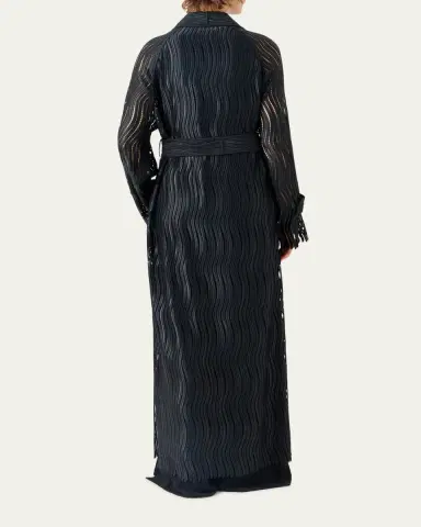 Akris Wave Embroidered Single-Breasted Long Coat | Thumbnail 3 Akris Wave Embroidered Single-Breasted Long Coat | Thumbnail 3