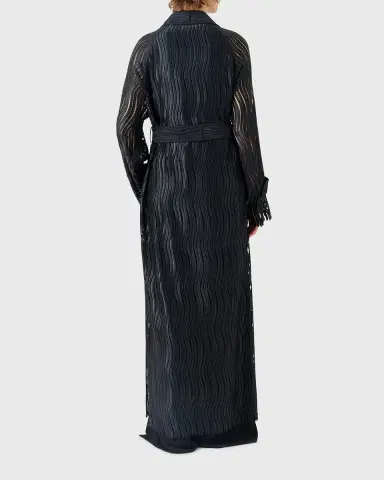 Akris Wave Embroidered Single-Breasted Long Coat | Thumbnail 7 Akris Wave Embroidered Single-Breasted Long Coat | Thumbnail 7