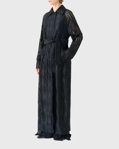 Akris Wave Embroidered Single-Breasted Long Coat | Thumbnail 8 Akris Wave Embroidered Single-Breasted Long Coat | Thumbnail 8