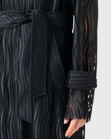 Akris Wave Embroidered Single-Breasted Long Coat | Thumbnail 9 Akris Wave Embroidered Single-Breasted Long Coat | Thumbnail 9