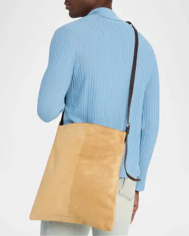Dries Van Noten Men's Leather-Trimmed Suede Crossbody Bag | Thumbnail 6 Dries Van Noten Men's Leather-Trimmed Suede Crossbody Bag | Thumbnail 6