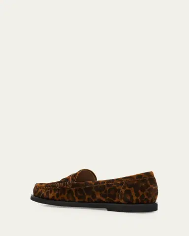 Gianvito Rossi Leopard-Printed Suede Penny Loafers | Thumbnail 2 Gianvito Rossi Leopard-Printed Suede Penny Loafers | Thumbnail 2