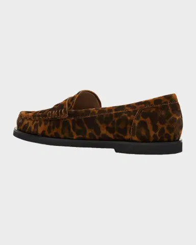Gianvito Rossi Leopard-Printed Suede Penny Loafers | Thumbnail 4 Gianvito Rossi Leopard-Printed Suede Penny Loafers | Thumbnail 4