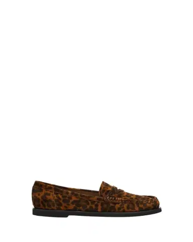 Gianvito Rossi Leopard-Printed Suede Penny Loafers | Thumbnail 1 Gianvito Rossi Leopard-Printed Suede Penny Loafers | Thumbnail 1