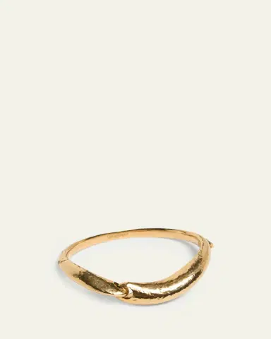 Saint Laurent Men's Hammered Brass Bangle Bracelet | Thumbnail 2