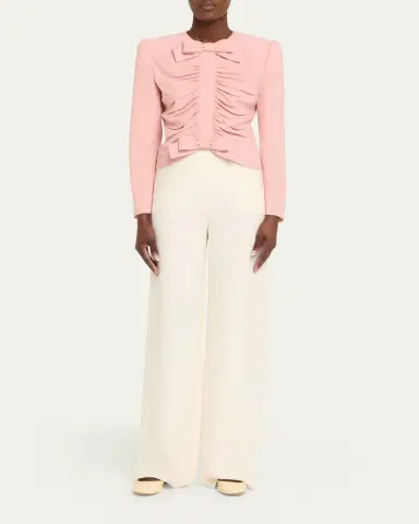 Valentino Garavani Metallic Floral Jacquard Cowl-Neck Top | Thumbnail 2