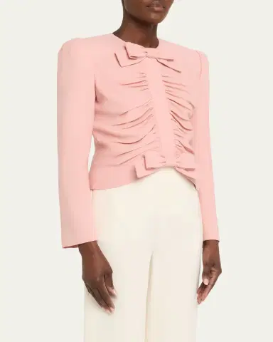 Valentino Garavani Metallic Floral Jacquard Cowl-Neck Top | Thumbnail 4