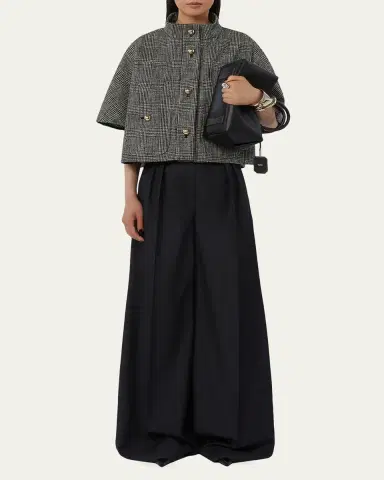 Max Mara Glen Plaid Cotton Cloak | Thumbnail 2 Max Mara Glen Plaid Cotton Cloak | Thumbnail 2