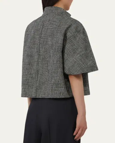 Max Mara Glen Plaid Cotton Cloak | Thumbnail 3 Max Mara Glen Plaid Cotton Cloak | Thumbnail 3