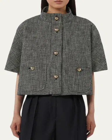 Max Mara Glen Plaid Cotton Cloak | Thumbnail 4 Max Mara Glen Plaid Cotton Cloak | Thumbnail 4