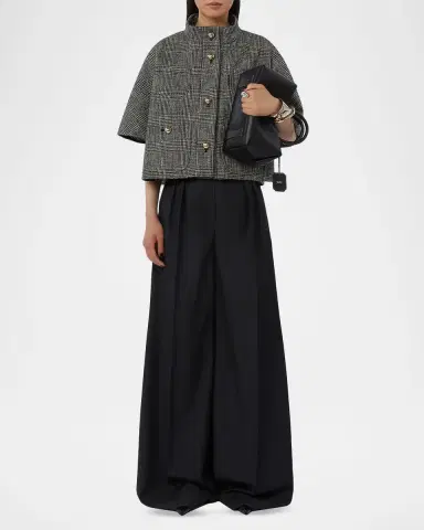 Max Mara Glen Plaid Cotton Cloak | Thumbnail 6 Max Mara Glen Plaid Cotton Cloak | Thumbnail 6