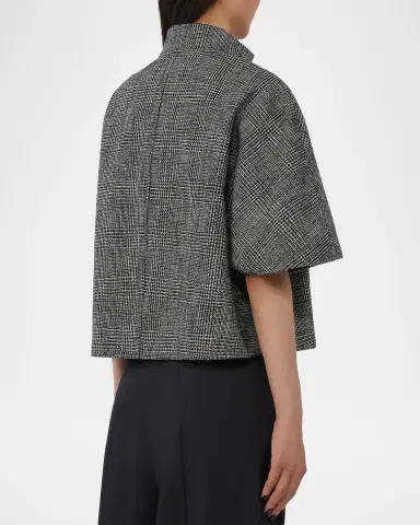 Max Mara Glen Plaid Cotton Cloak | Thumbnail 7 Max Mara Glen Plaid Cotton Cloak | Thumbnail 7