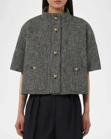 Max Mara Glen Plaid Cotton Cloak | Thumbnail 8 Max Mara Glen Plaid Cotton Cloak | Thumbnail 8