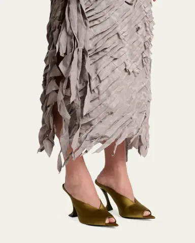 Lanvin 100mm Satin Mule Pumps | Thumbnail 2 Lanvin 100mm Satin Mule Pumps | Thumbnail 2