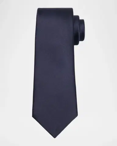 Saint Laurent Men's Solid Silk Satin Tie | Thumbnail 2