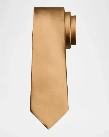 Saint Laurent Men's Solid Silk Satin Tie | Thumbnail 4
