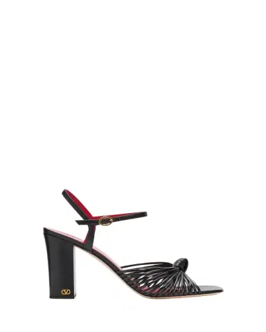 Valentino Garavani 90mm VLogo Anne Leather Block-Heel Sandals | Thumbnail 1 Valentino Garavani 90mm VLogo Anne Leather Block-Heel Sandals | Thumbnail 1