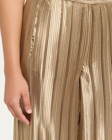 Giorgio Armani Metallic Plisse Satin Wide-Leg Pants | Thumbnail 5 Giorgio Armani Metallic Plisse Satin Wide-Leg Pants | Thumbnail 5