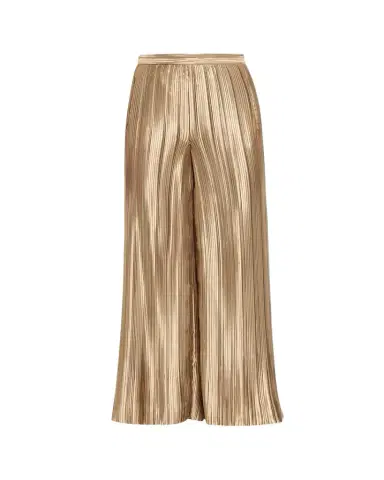 Giorgio Armani Metallic Plisse Satin Wide-Leg Pants | Thumbnail 1 Giorgio Armani Metallic Plisse Satin Wide-Leg Pants | Thumbnail 1