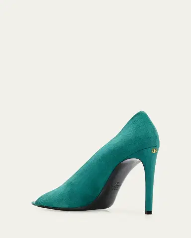Valentino Garavani 105mm Open Toe Revele Suede Pumps | Thumbnail 9 Valentino Garavani 105mm Open Toe Revele Suede Pumps | Thumbnail 9