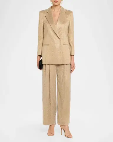 Giorgio Armani Embellished Pleated Straight-Leg Pants | Thumbnail 6 Giorgio Armani Embellished Pleated Straight-Leg Pants | Thumbnail 6