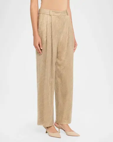 Giorgio Armani Embellished Pleated Straight-Leg Pants | Thumbnail 8 Giorgio Armani Embellished Pleated Straight-Leg Pants | Thumbnail 8
